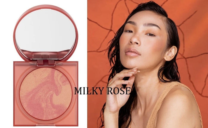 HUDA BEAUTY GloWish Cheeky Vegan Blush Powder, MILKY ROSE